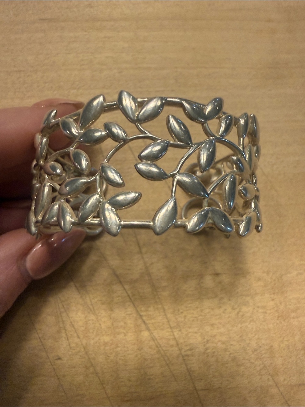 Tiffany & Co. Paloma Picasso Silver Olive Branch Cuff Bracelet